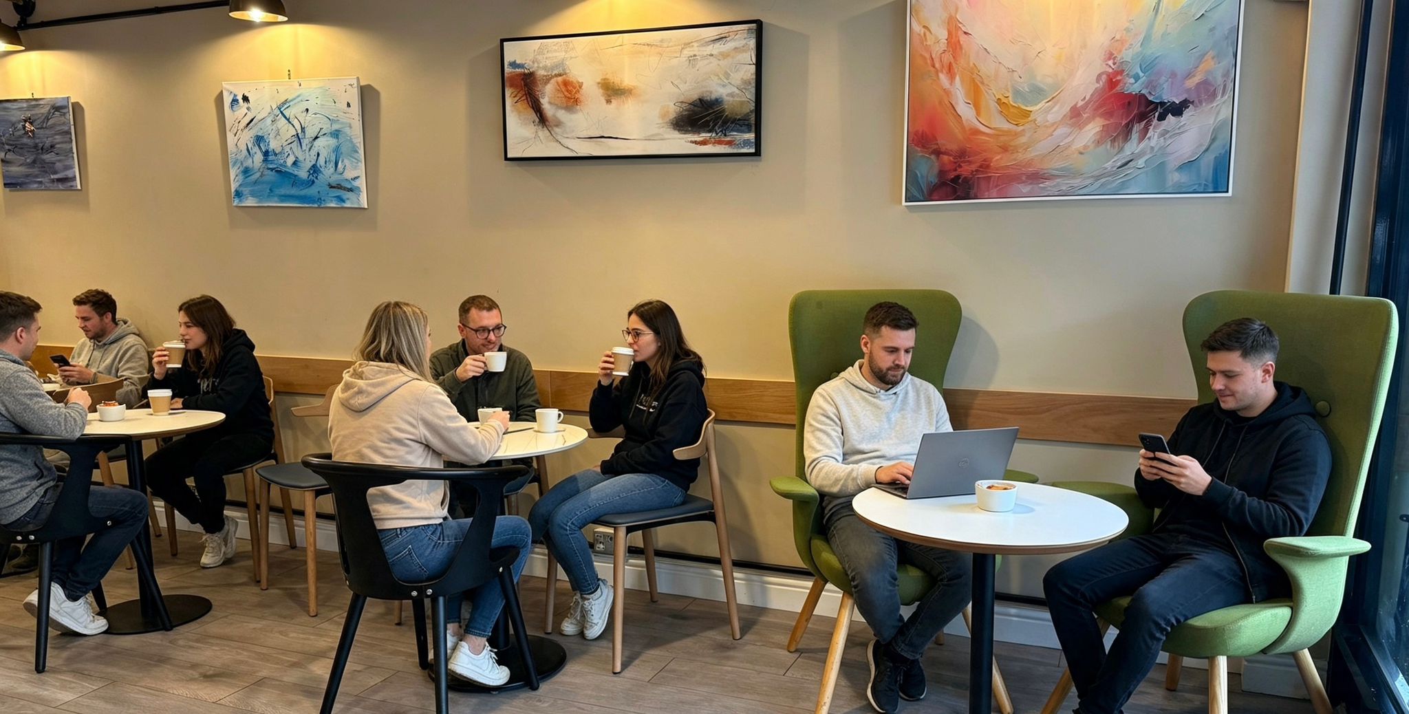 Inside KIBCO Coffee roastery and shop on Caledonian Road, London